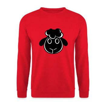 Black Sheep Face Head Small Cute Cute - Unisex Sweatshirt - red - Front - Alina (178cm) & Michal (187cm)