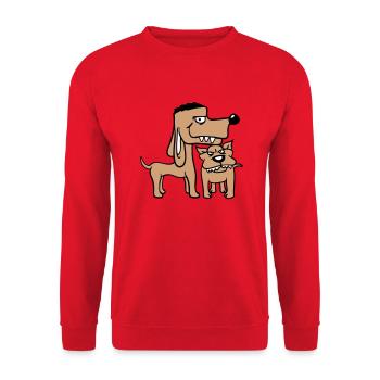 2 Nasty Dogs Team Two Friends Bro Crew - Sweat-shirt Unisexe - rouge - Devant - Alina (178cm) & Michal (187cm)