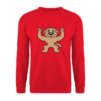 Dog Bodybuilder Strong Muscles Gym Weightlifting - Unisex Sweatshirt - red - Front - Alina (178cm) & Michal (187cm)