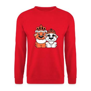 Deux Chiens Couronne Roi Reine Souverain Majesté - Sweat-shirt Unisexe - rouge - Devant - Alina (178cm) & Michal (187cm)