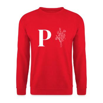 Minimalist flowers - Unisex Sweatshirt - red - Front - Alina (178cm) & Michal (187cm)