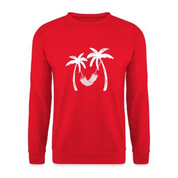 Palmiers Relax - Sweat-shirt Unisexe - rouge - Devant - Alina (178cm) & Michal (187cm)