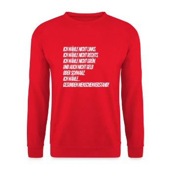 Funny Saying - ELECTIONS - Unisex Sweatshirt - red - Front - Alina (178cm) & Michal (187cm)
