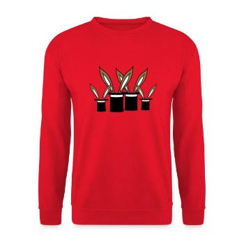 4 Hasen Familie Zylinder Hut zauber Trick 4 Kinder - Unisex Pullover - Rot - Vorne - Alina (178cm) & Michal (187cm)