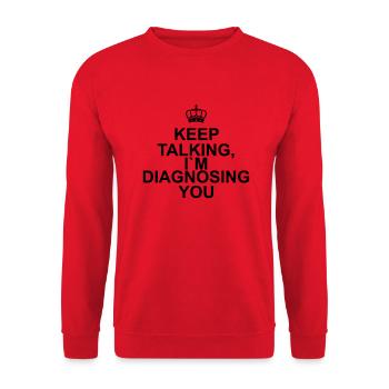 Keep talking I`m diagnosing you - Sweat-shirt Unisexe - rouge - Devant - Alina (178cm) & Michal (187cm)