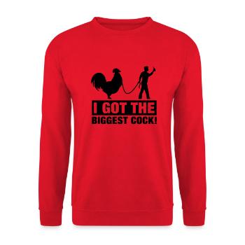 i_got_the_biggest_cock__f1 - Unisex Sweatshirt - red - Front - Alina (178cm) & Michal (187cm)