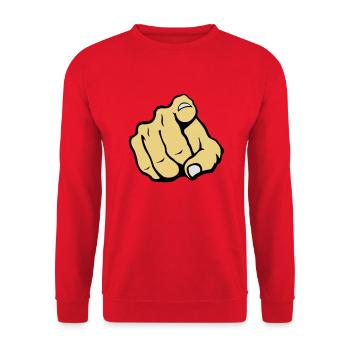 hand_you_2 - Unisex Pullover - Rot - Vorne - Alina (178cm) & Michal (187cm)