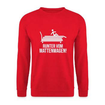 Sportlehrer Sportlehrerin Sportunterricht lustig - Unisex Pullover - Rot - Vorne - Alina (178cm) & Michal (187cm)