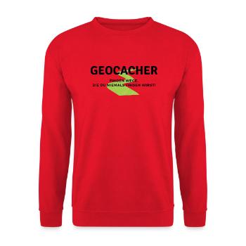 Geocacher - Unisex Pullover - Rot - Vorne - Alina (178cm) & Michal (187cm)