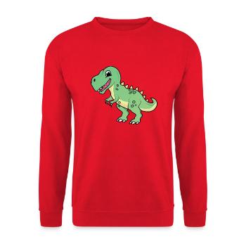 Dinosaurier | T-rex | Tyrannosaurus | süß | Kind - Unisex Pullover - Rot - Vorne - Alina (178cm) & Michal (187cm)