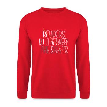 school book lover feminine love comics book worm - Unisex Pullover - Rot - Vorne - Alina (178cm) & Michal (187cm)