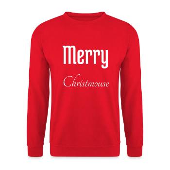 cat present clipart birthday birthday present - Unisex Pullover - Rot - Vorne - Alina (178cm) & Michal (187cm)