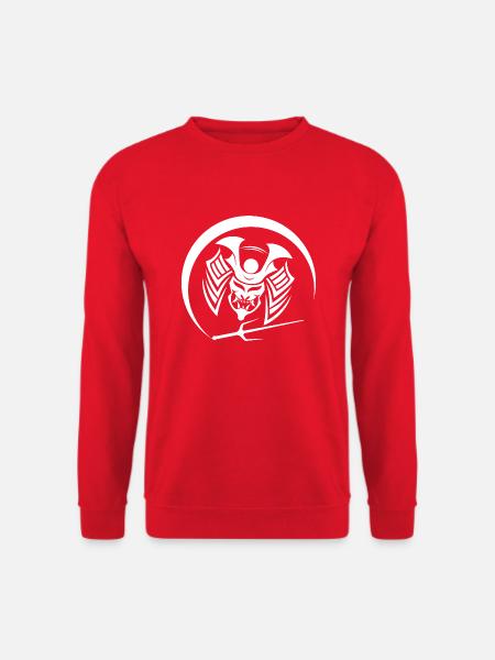 Samurai Samuraimaske Kriegermaske Oni Maske - Unisex Pullover - Rot