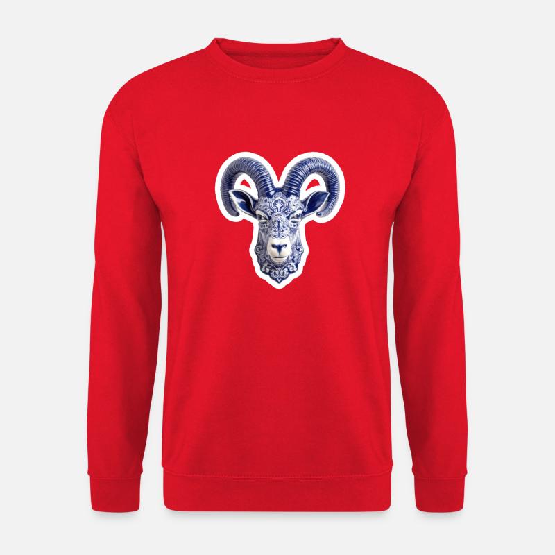 Ceramic deer head - Unisex Sweatshirt - red
