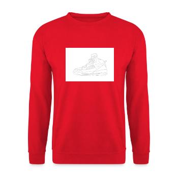 J4 sketch - Sweat-shirt Unisexe - rouge - Devant - Alina (178cm) & Michal (187cm)