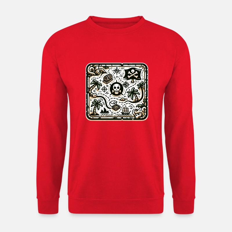 Schatzkarte - Unisex Pullover - Rot