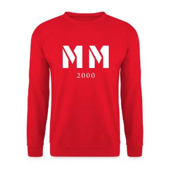 Römische Zahl Geburtsjahr Made in 2000 - Unisex Pullover - Rot - Vorne - Alina (178cm) & Michal (187cm)
