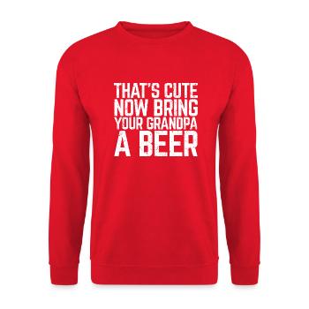 That's Cute Now Bring Your Grandpa A Beer Lover Gi - Unisex Sweatshirt - red - Front - Alina (178cm) & Michal (187cm)