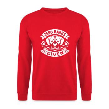 Zero Barks Given - Unisex Sweatshirt - red - Front - Alina (178cm) & Michal (187cm)