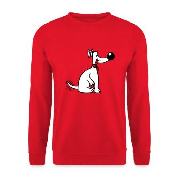 Dog Big Nose Wagging Cute Happy - Unisex Sweatshirt - red - Front - Alina (178cm) & Michal (187cm)