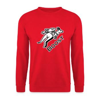 Kangourou avec jetpack - Boost Design - Sweat-shirt Unisexe - rouge - Devant - Alina (178cm) & Michal (187cm)