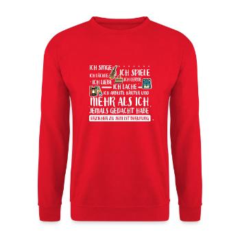 Erzieher ist ein Berufung - Unisex Pullover - Rot - Vorne - Alina (178cm) & Michal (187cm)