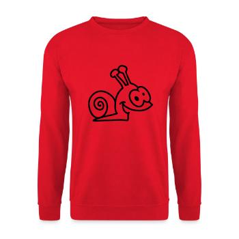funny snail - line - Unisex Sweatshirt - red - Front - Alina (178cm) & Michal (187cm)