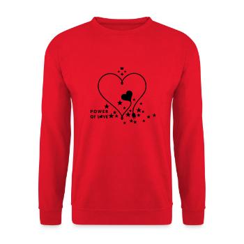 pouvoir de l'amour / power of love (1c) - Sweat-shirt Unisexe - rouge - Devant - Alina (178cm) & Michal (187cm)