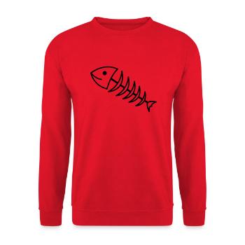 fischgraete1 - Sweat-shirt Unisexe - rouge - Devant - Alina (178cm) & Michal (187cm)