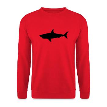 drawing shark shark scuba diving - Unisex Sweatshirt - red - Front - Alina (178cm) & Michal (187cm)