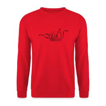 pc wires processor cpu wire cabling compu - Unisex Sweatshirt - red - Front - Alina (178cm) & Michal (187cm)