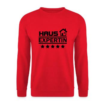 haus expertin - Unisex Pullover - Rot - Vorne - Alina (178cm) & Michal (187cm)