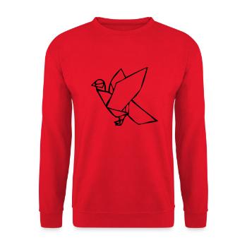 taube_001 - Unisex Pullover - Rot - Vorne - Alina (178cm) & Michal (187cm)