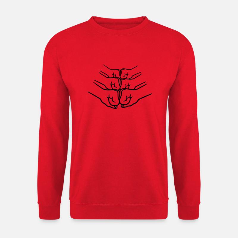 Greeting handshake punching - Unisex Sweatshirt - red