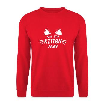 Chat, chat, animal, animal domestique, animal domestique - Sweat-shirt Unisexe - rouge - Devant - Alina (178cm) & Michal (187cm)