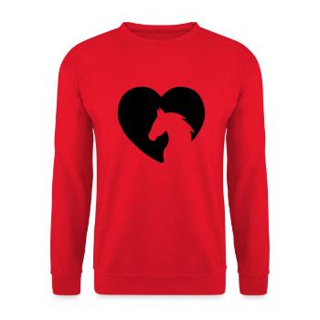 CHEVAL POUR MON CŒUR - Sweat-shirt Unisexe - rouge - Devant - Alina (178cm) & Michal (187cm)
