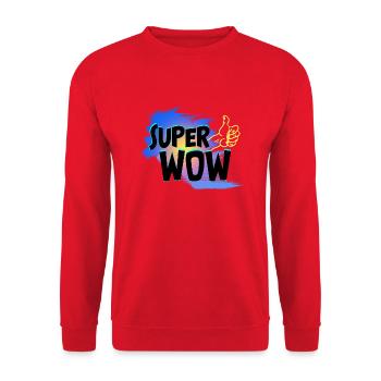 Super Wow - Unisex Sweatshirt - red - Front - Alina (178cm) & Michal (187cm)