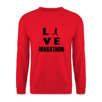 Biking Running Marathon Triathlon Bike - Unisex Sweatshirt - red - Front - Alina (178cm) & Michal (187cm)