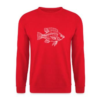 Fisch - Unisex Pullover - Rot - Vorne - Alina (178cm) & Michal (187cm)