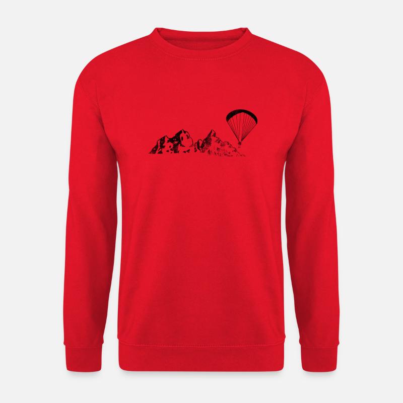 Gebirge - Gleitschirmfliegen - (6) - Unisex Pullover - Rot