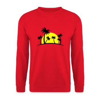 Palmiers de plage 2 - Sweat-shirt Unisexe - rouge - Devant - Alina (178cm) & Michal (187cm)