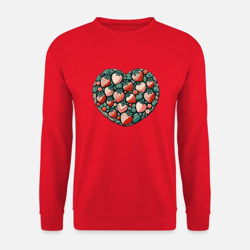 Erdbeer-Liebe - Unisex Pullover - Rot
