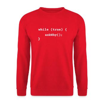 boucle de réflexion excessive drôle codage design cadeau - Sweat-shirt Unisexe - rouge - Devant - Alina (178cm) & Michal (187cm)