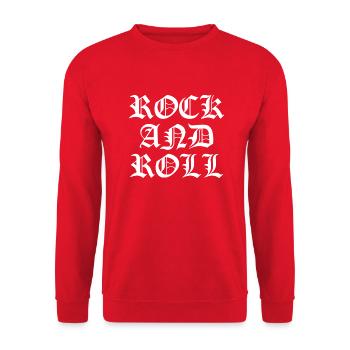 Rock 'n' Roll - Unisex Pullover - Rot - Vorne - Alina (178cm) & Michal (187cm)