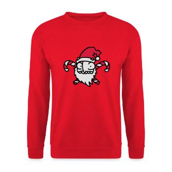 Père Noël de sucre de canne 3 - Sweat-shirt Unisexe - rouge - Devant - Alina (178cm) & Michal (187cm)