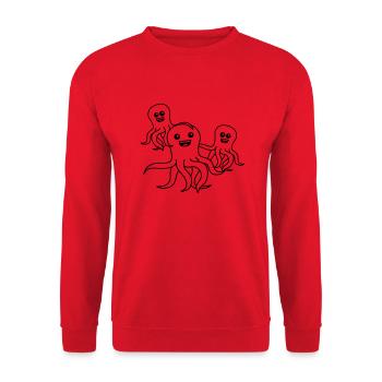 Cute Octopus Family - Sweat-shirt Unisexe - rouge - Devant - Alina (178cm) & Michal (187cm)
