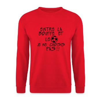 entre bouffe football choisi pas citation - Sweat-shirt Unisexe - rouge - Devant - Alina (178cm) & Michal (187cm)
