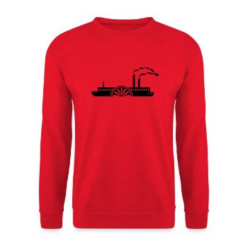 Riverboat - Mississippi steamer (1c) - Unisex Pullover - Rot - Vorne - Alina (178cm) & Michal (187cm)