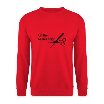 Coiffeur Que les jeux commencent - Sweat-shirt Unisexe - rouge - Devant - Alina (178cm) & Michal (187cm)