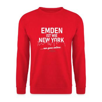 Emden - Unisex Pullover - Rot - Vorne - Alina (178cm) & Michal (187cm)